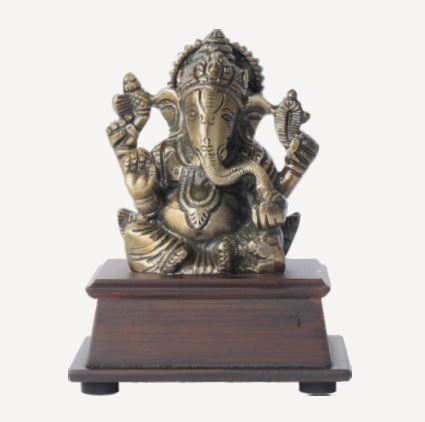 Lord Ganesha- Wood & Metal