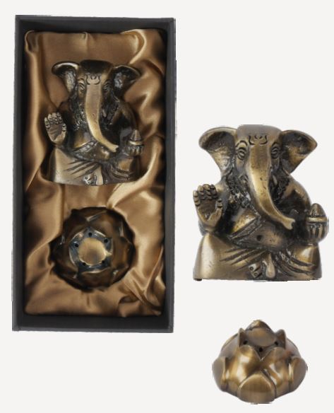 Lord Ganesha & Agarbati Stand-Wood & Metal