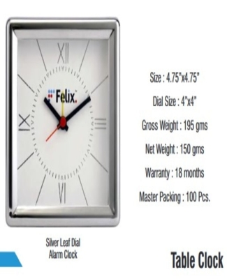 ALARM CLOCK : FELIX SILVER LEAF DIAL