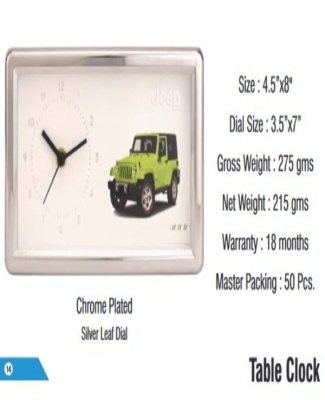 TABLE CLOCKS : JEEP SILVER LEAF DIAL