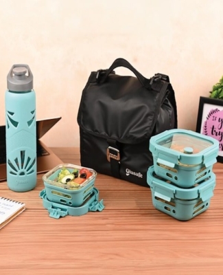 Carry & Go Combo 6 - 1pc Sillicon Bottle+ 1pc 320ml Tiffin+ 2pc 520ml Tiffin+ 1pc
Grip 'N' Go Lunch Bag