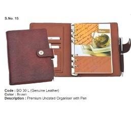 Premium undated organiser with pen (250 Pages) Size : 172 X 120 mm