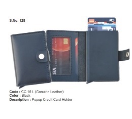 Popup Credit Card Holder - Genuine Leather