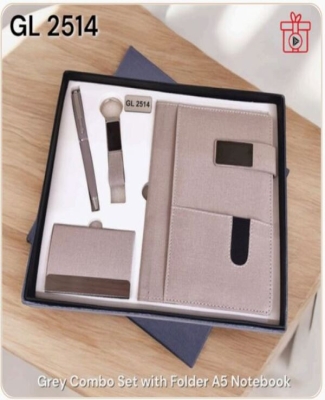 Light Grey Folder Notebook Combo Set