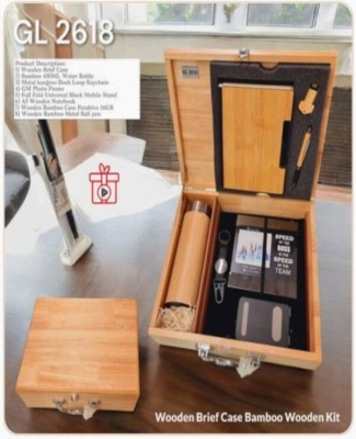 Wooden Briefcase Bamboo Welcome Kit