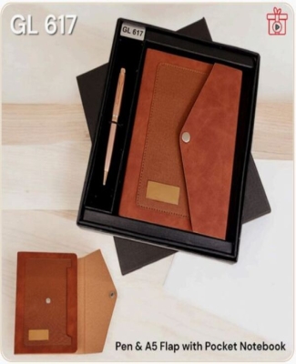 Brown Rose Folder Notebook Combo Set