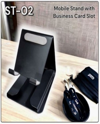 Metal Mobile Stand With Business Card Slot