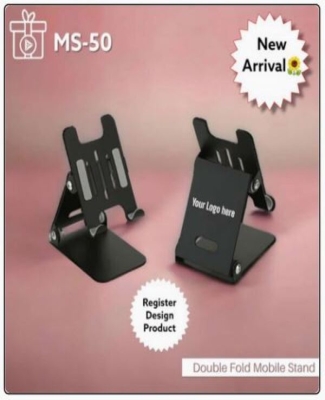 METAL DOUBLE FOLD BLACK MOBILE STAND (REGISTER DESIGN)