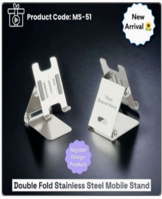 STAINLESS STEEL DOUBLE FOLD MOBILE STAND (DESIGN REGISTER)