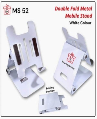 METAL DOUBLE FOLD WHITE COLOUR MOBILE STAND(DESIGN REGISTER)