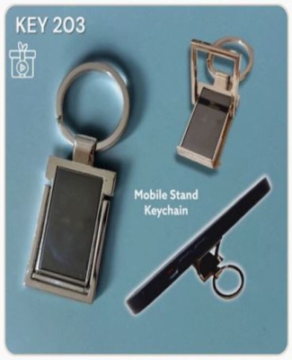 Metal Keychain with Mobile Stand Utility Feature Keychain