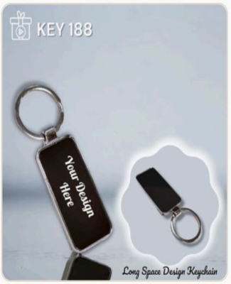 Metal Frame Rectangle GM Label Keychain