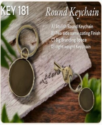 Metal Round Frame with GM Label Keychain