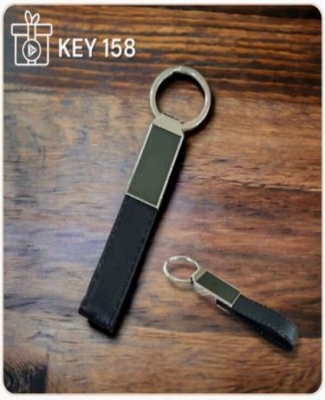 Core Metal Nickle/GM Finish with Leatherette Loop Keychain