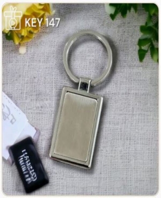 Metal Frame Chrome / Steel Finish Keychain