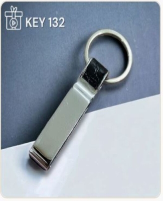 Metal Chrome Finish with Leatherette Touch Keychain