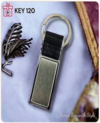 Metal with Leatherette Touch Keychain