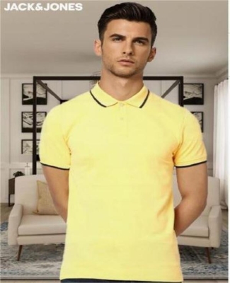 Jacquard Polo- Yellow Tipping