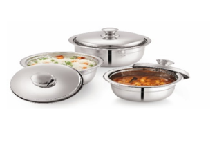 Premier Serving Bowl with Steel Lid 3pcs set-14,16,18 CM