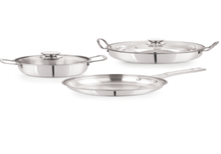 Ultra Cookware Set Induction (Sauce Pot 18cm, Kadai 20cm +2 Glass Lid, ,Frying Pan 20cm w/o Lid )- 5 Pcs