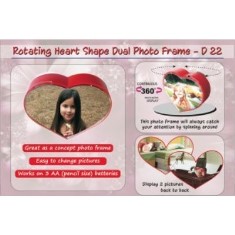 Rotating heart shape dual photo frame D22