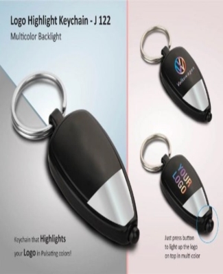 Two tone Logo highlight keychain (multicolor backlight)