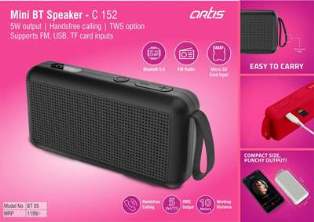 Artis Mini BT speaker | 5W output | Handsfree calling | TWS option | Supports FM, USB, TF card inputs (BT05) (MRP 1199)