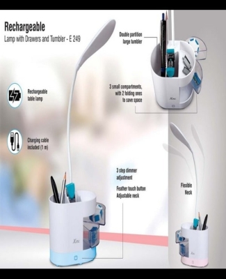 Rechargeable lamp with drawers and Tumbler