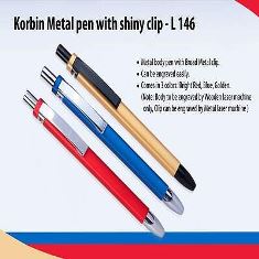 Korbin Metal pen with shiny clip