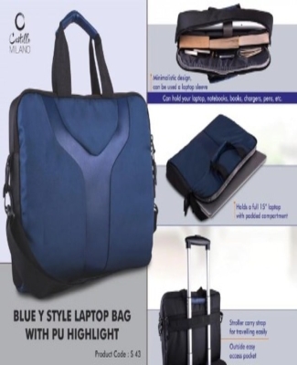 Y style laptop bag with PU highlight