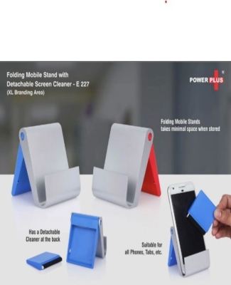 Folding mobile stand with detachable screen cleaner (XL branding area)