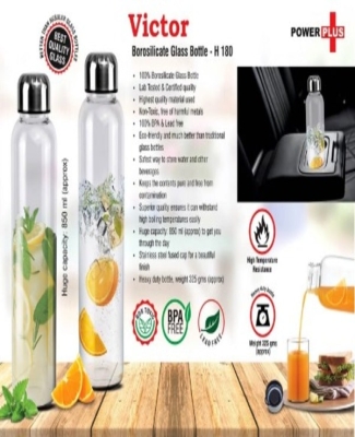 Victor: Borosilicate glass bottle (850 ml approx)