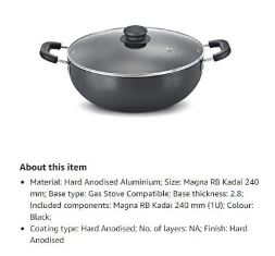 Magna HA Round Base Kadai Dia 240mm