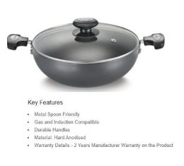 HA KADAI DIA - 200mm WITH GALSS LID CW