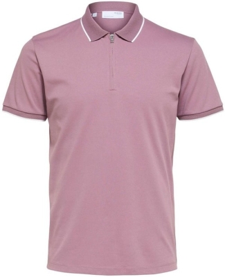 SLHTHEO-FIGO ZIP POLO T-SHIRT (WISTFUL MAUVE)