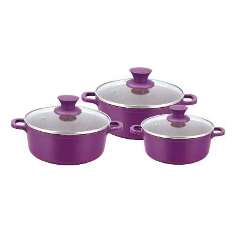 Granite Die-cast Casserole Set Purple